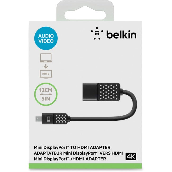Belkin HDMI/Mini DisplayPort A/V Cable for Audio/Video Device - 1 Each Belkin HDMI/Mini DisplayPort A/V Cable for Audio/Video Device - 1 Each